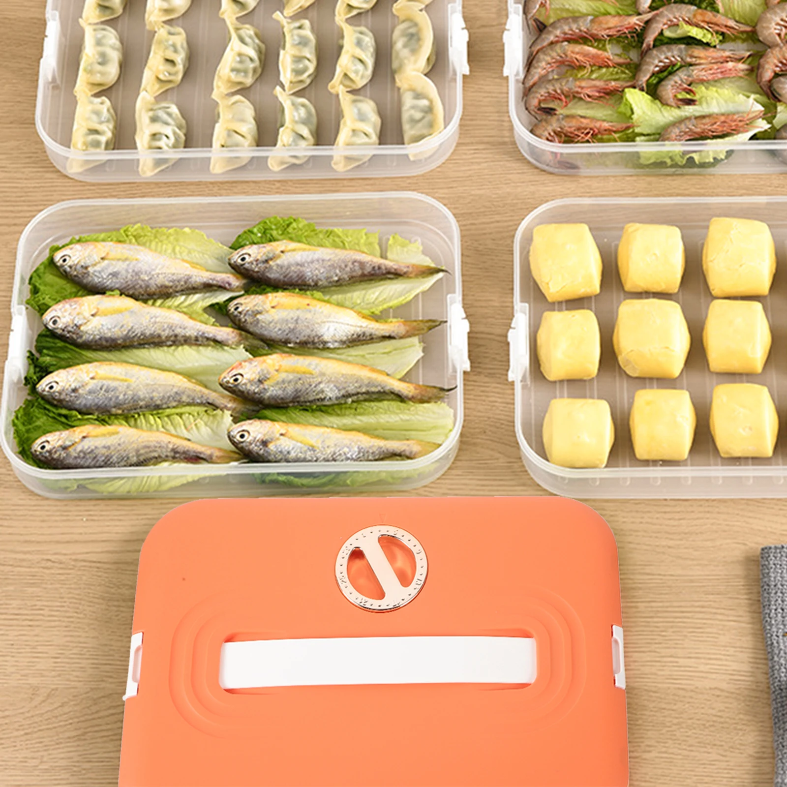 

Food Storage Bins Dumplings Box Container Delicatessen Plastic Fridge Organizer Refrigerator Safe