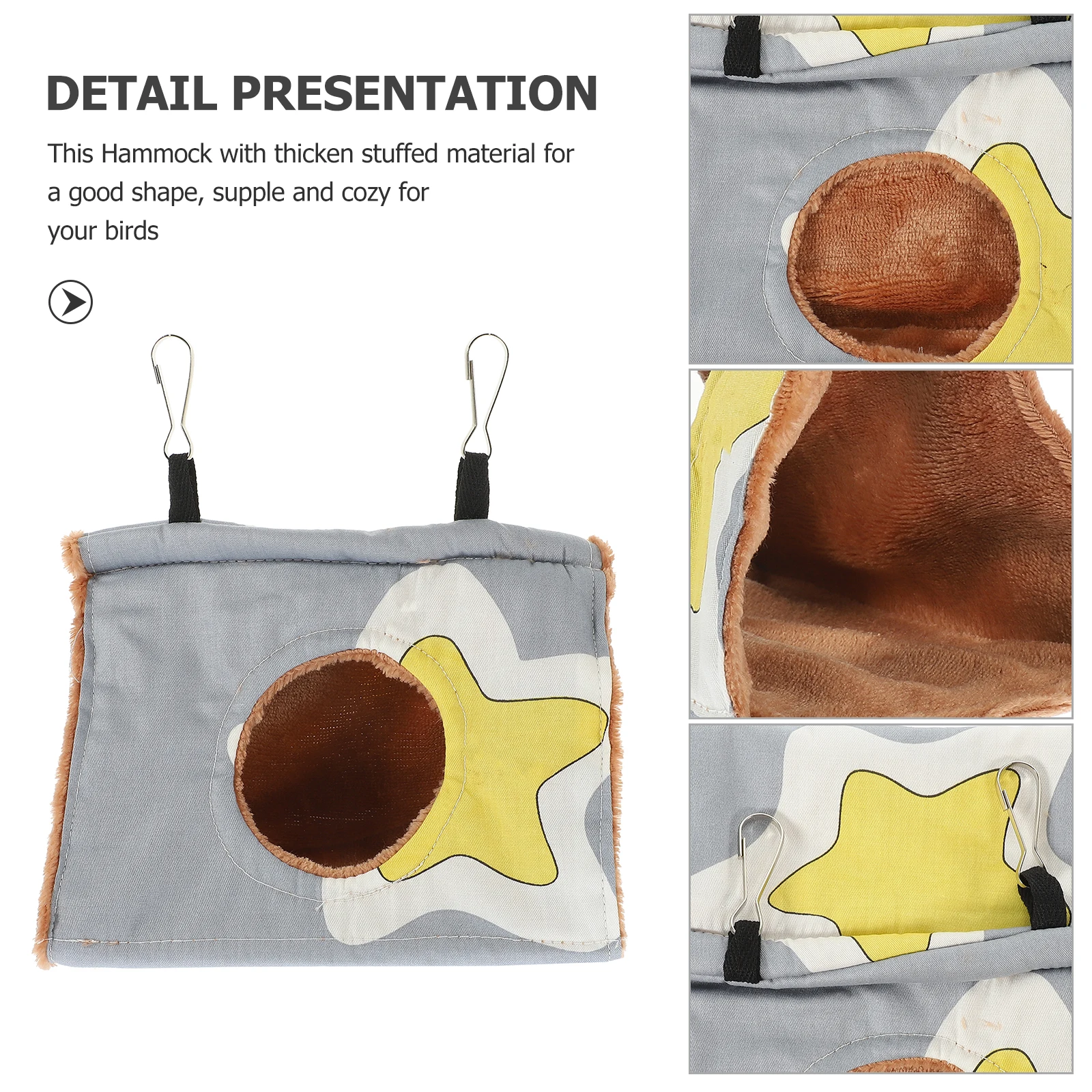 

Winter Warm Bird Nest House Snuggle Hammock Comfortable Bed Small Pet Gray Thick Size Holes Cage Hanging Reusable Parakeet