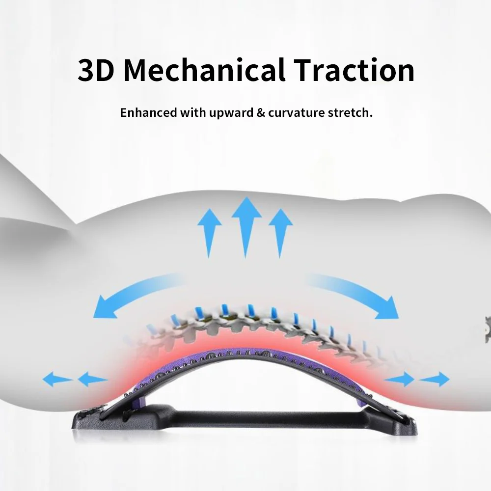 Back Stretcher Multi-Level Adjustable Massager Waist Neck Fitness Lumbar Cervical Spine Cervical Spine Support Massager Tools