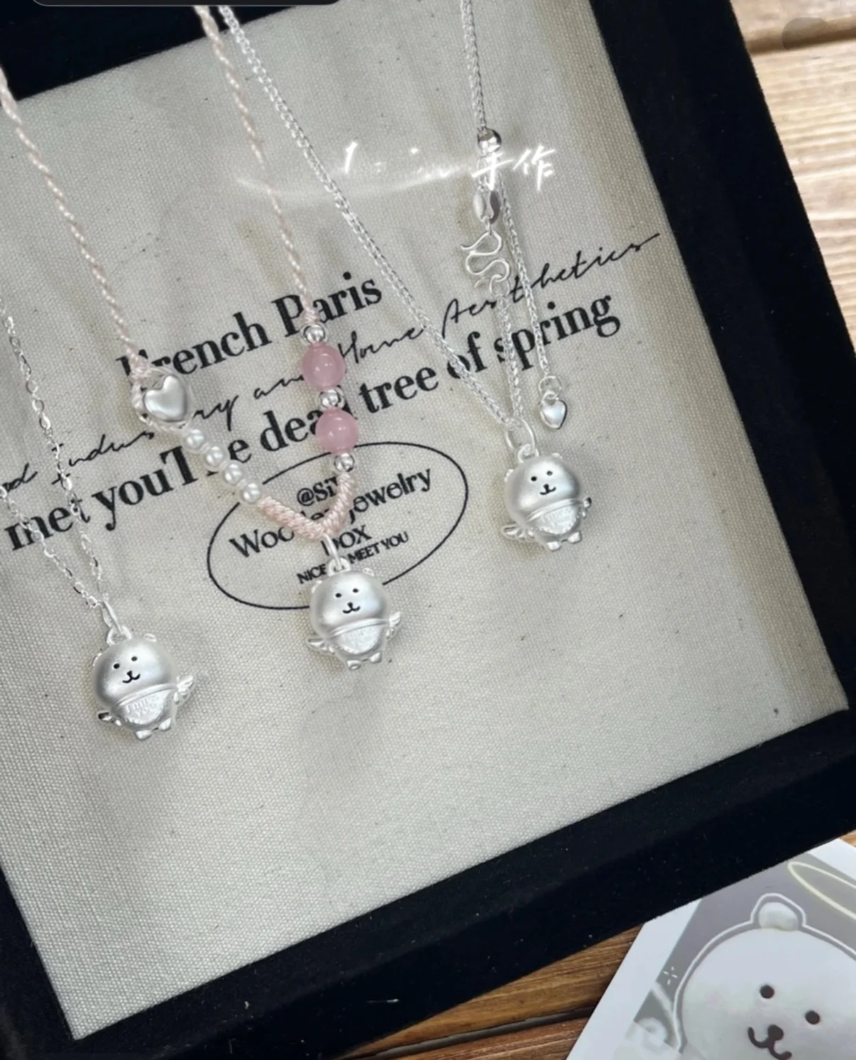 قلادة فضية نقية على شكل ملاك ينزل، هدية دب لطيف ذاتي التسليح للزوجة، تصميم أصلي، مجوهرات عصرية