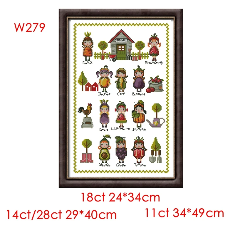 The cross-stitch set 28CT, 18CT, 14CT and 11CT can be selected from the hand-made material pack of printed fabric saga Mini Farm