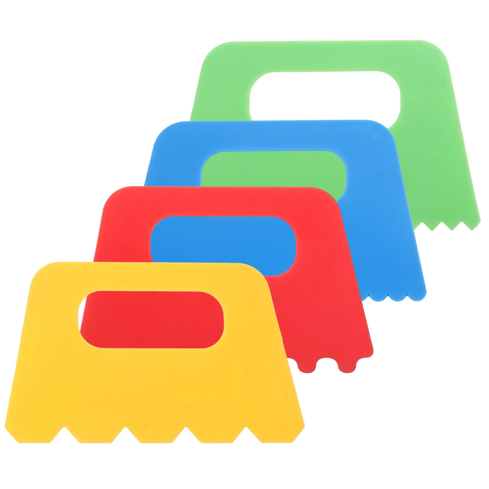 4 Pcs Children Painting Scraping Brushes Plastic DIY Tools Kids Drawing Graffiti Craft Supplies Toddler Creativity