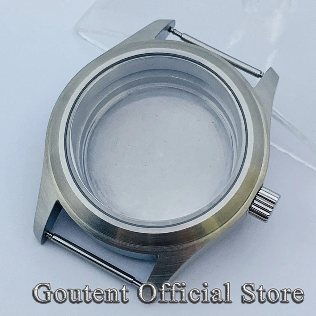 Goutent 36mm 39mm Brushed Black Silver Watch Case Sapphire Crystal For NH35 NH36 ETA 2824 PT5000 Automatic Movement