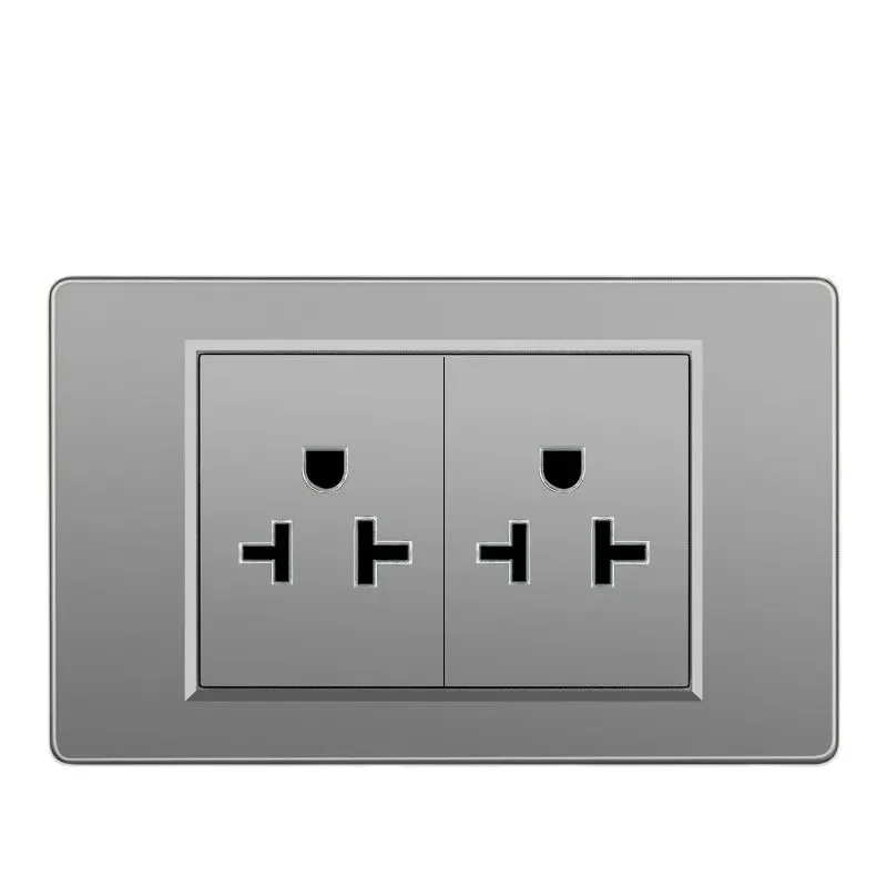 Nordic Grey Plastic Panel US Standard Electrical Wall Socket C Type USB 2Pin 3Pin 4Pin 6Pin 9Pin Fast Charge Outlets 118Type