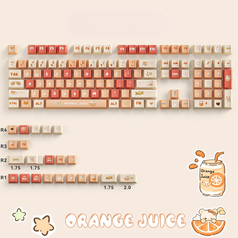 

Orange soda theme sublimation PBT keycap original high-definition wear-resistant mechanical keyboard