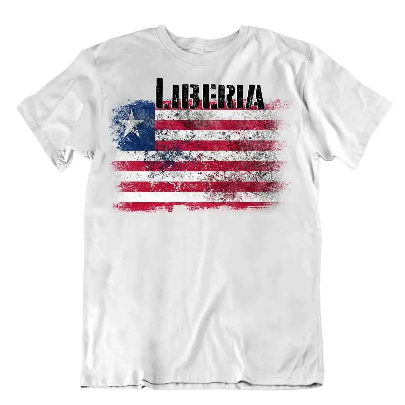 Drapeau de la libérie T-shirt T-shirt haut carte de ville dignité du travail palier colombe