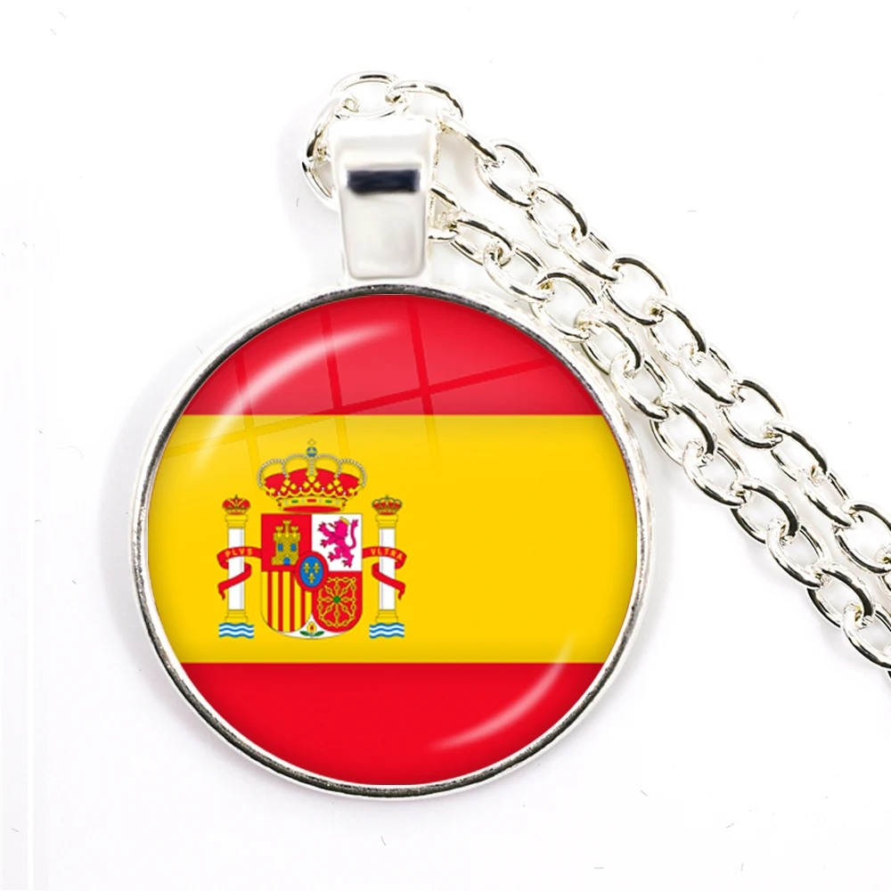 National Flag Necklace Korea,Serbia,Russia,Slovenia,Argentina,United States,Turkey,Spain,Dominica Pendant Jewelry For Women Girl