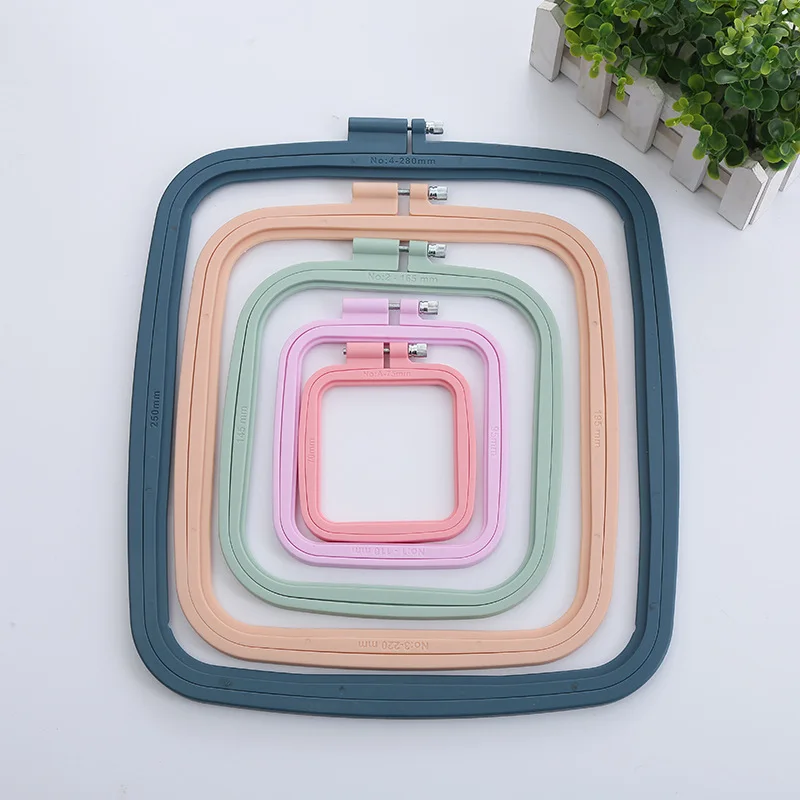 Handmade Embroidery Frame Ring Square Plastic Embroidery Hoops Sewing Tool Set For DIY Cross Stitch Needle Craft Tool