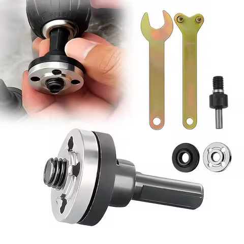 Drill Adapter Universal Drill Adapter with Flange Nut PartsKit, for Cutting Disc Polishing Wheel Metals Handle Holder Adapter