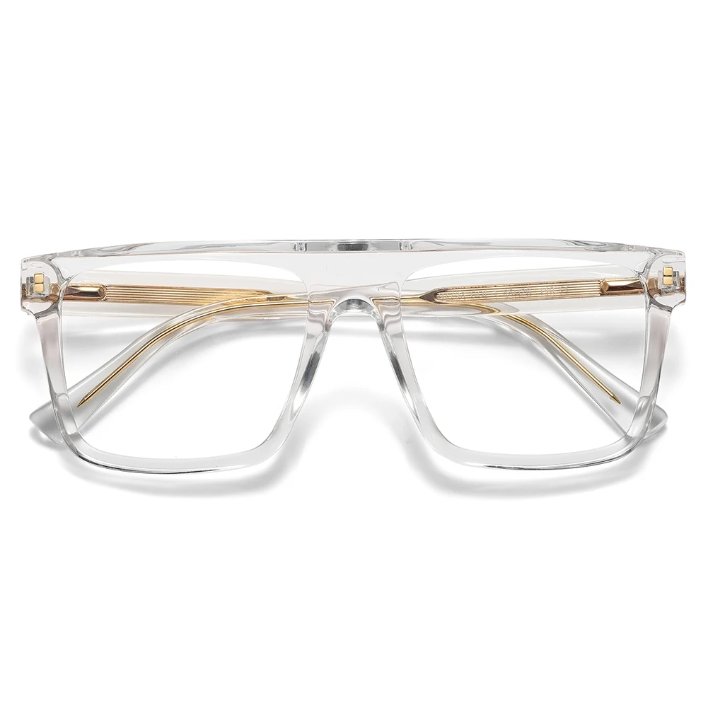 Peekaboo clear lens thick big glasses frame women trendy TR90 square glasses anti blue light male acetate gradient coloful