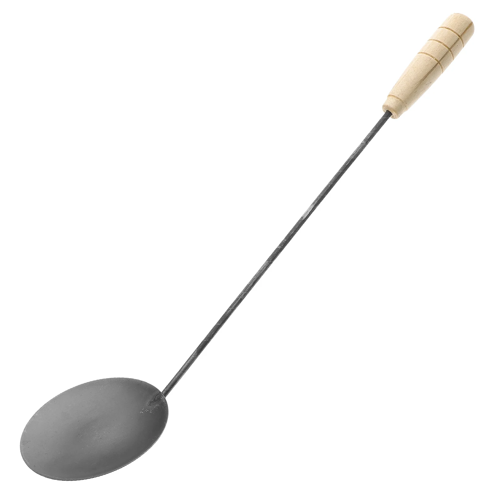 

Metal Frying Spoon with Handle Flat Pancake Spatula for Home Kitchen Restaurant Use Non-Stick Oil Resistant Cooking Utensil