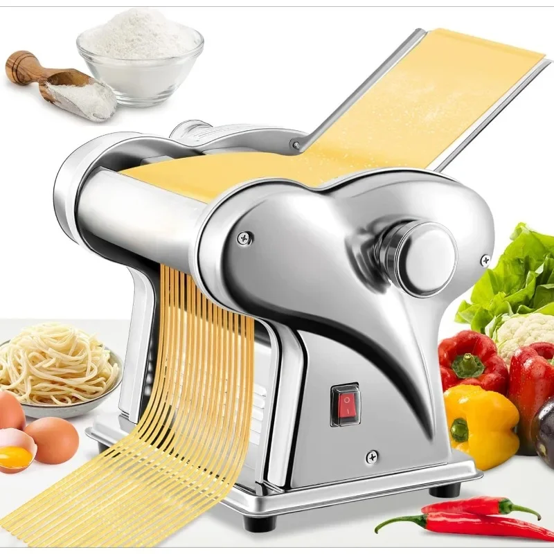 

2025 электрическая семейная машина для изготовления макаронных изделий, машина для изготовления лапши, тесто для макарон, спагетти, валик для прессования, нержавеющая сталь, 135 Вт для H