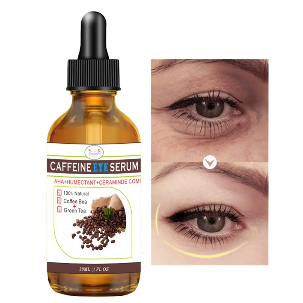 30ml Caffeine Eye Serum Anti-Wrinkle Tightening Skin Remove Eye Bags Fade Fine Lines Dark Circles Brighten Eye Cream Care