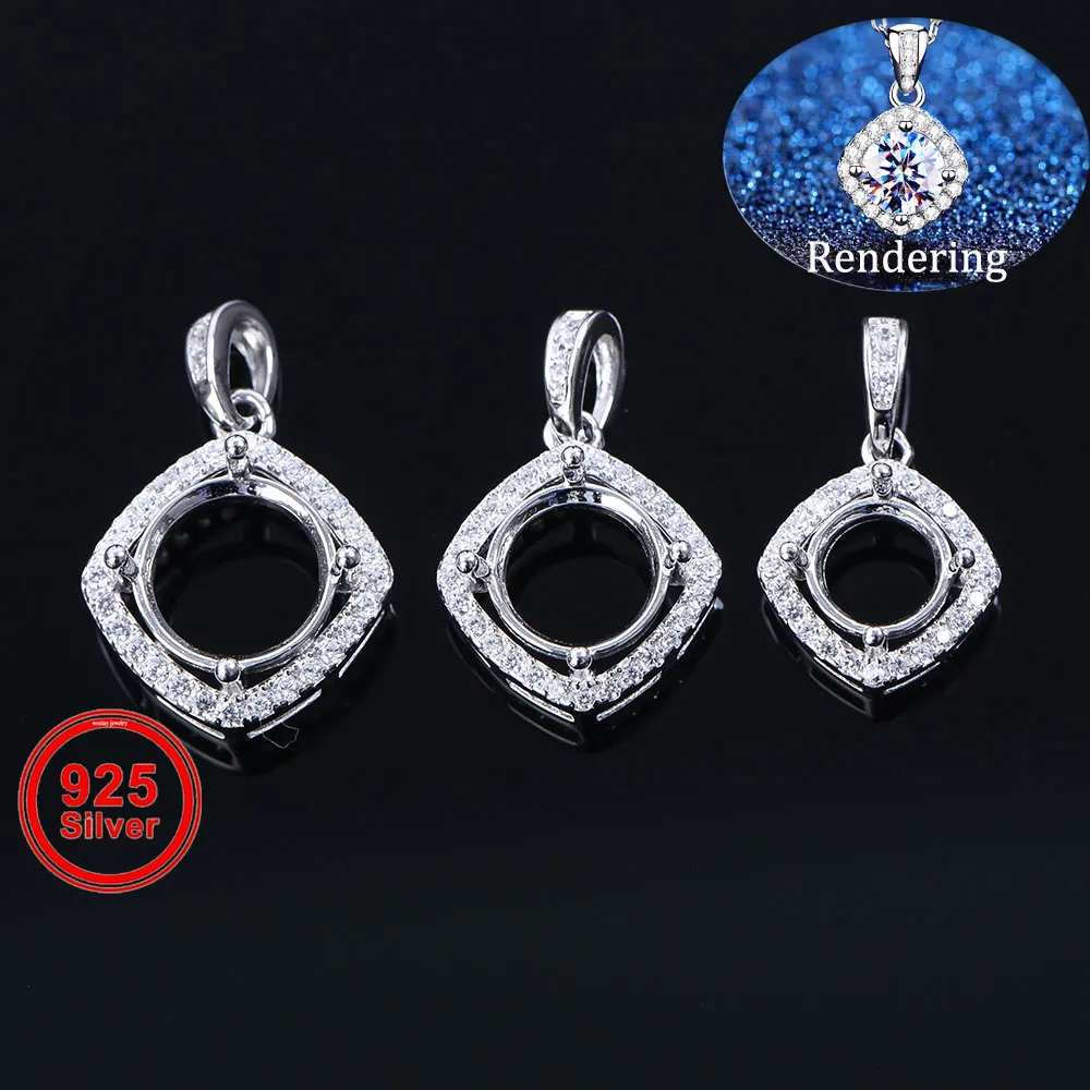 6.5mm to 9mm Pendant Mountings, S925 Sterling Silver Pendant Settings, Handmade DIY Jewelry Components for Women