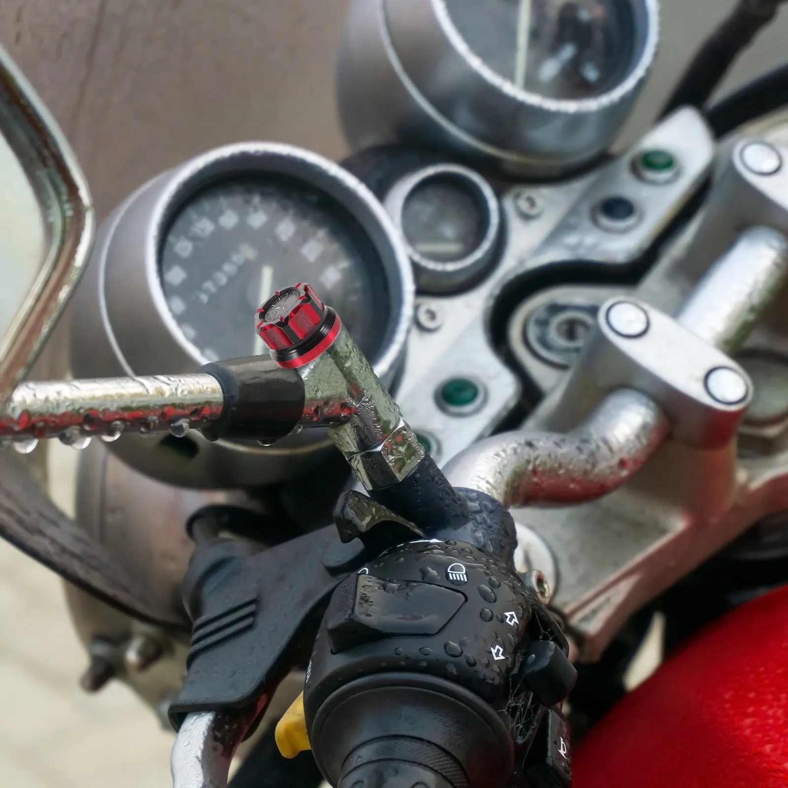 

1Pair M10 Aluminum Alloy Motorcycle Mirror Hole Plug Blanking Ring Decorative Bolt Universal Fit Rearview Mirror Mount Stable