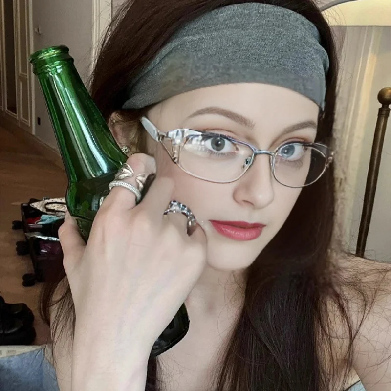 

Европейские и американские солнцезащитные очки в стиле ретро, высококачественные безрамные солнцезащитные очки вогнутой формы с инкрустацией бриллиантами, ниша