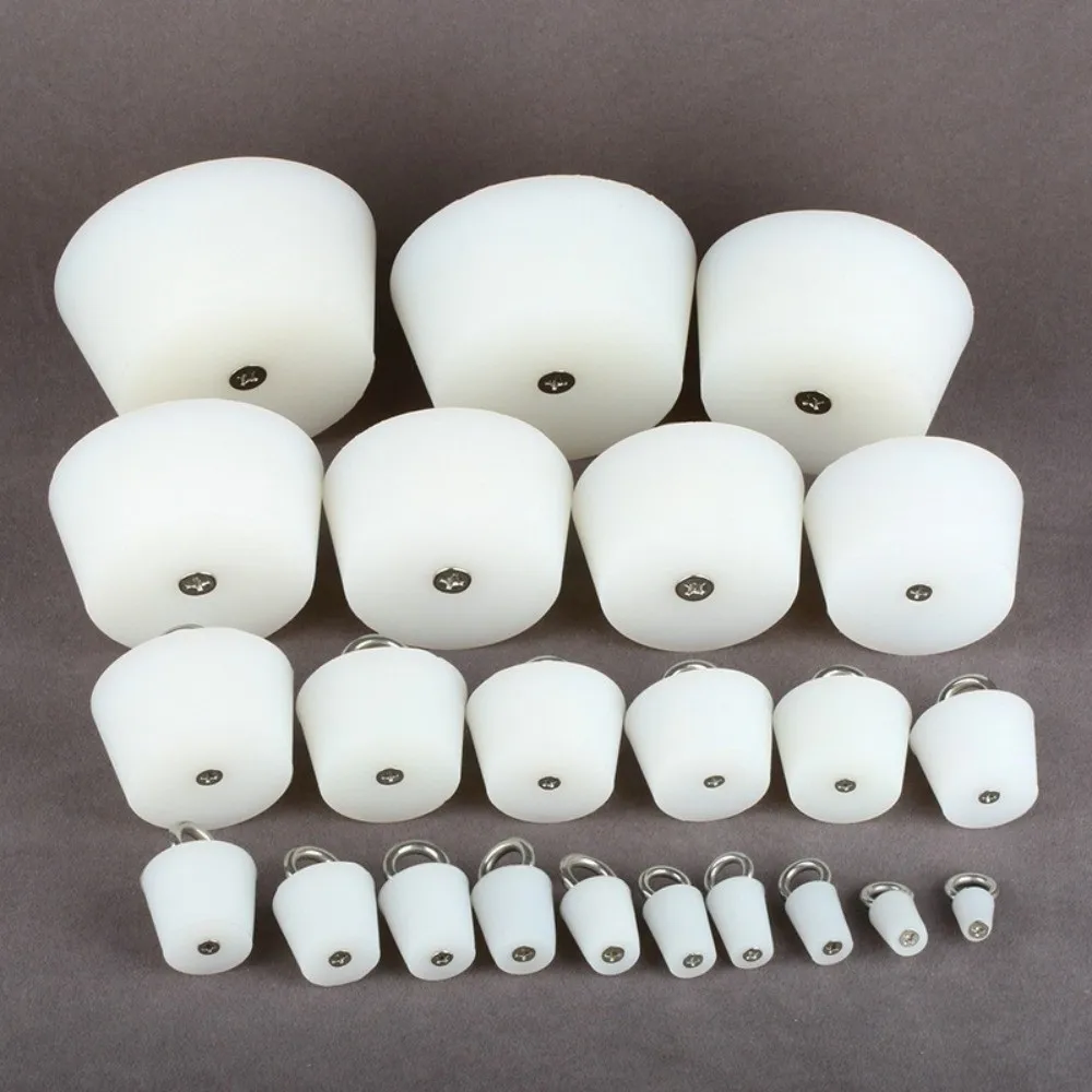 Tapered Silicone Rubber Stopper Waterproof with Steel D Ring Conical Silicone Stopper Solid Universal Sealing Plug Bung