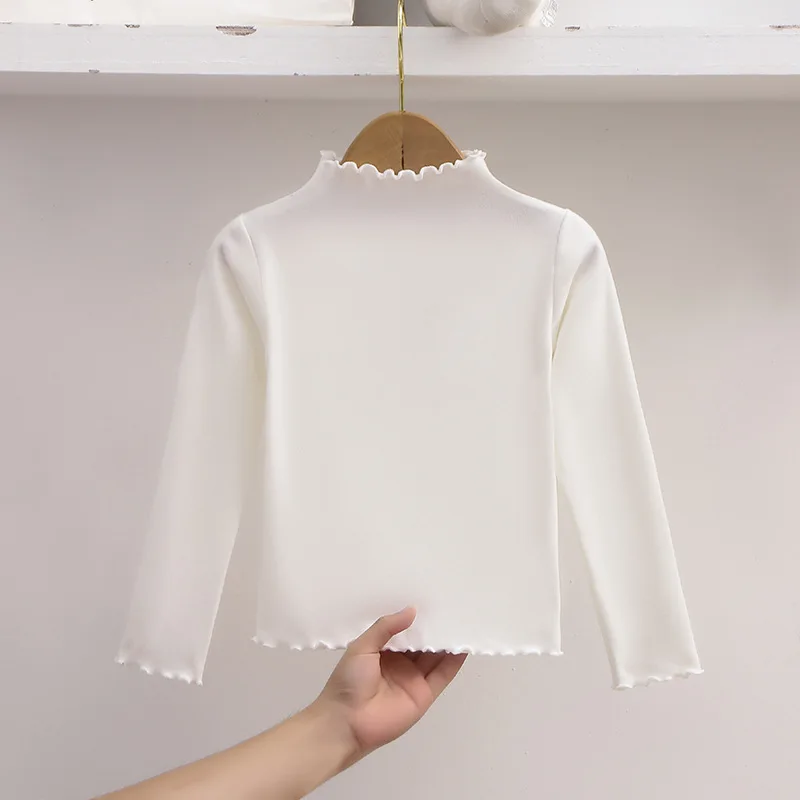 Girls' Bottoming Shirt Autumn and Winter 2025 New Children's Solid Color Long-sleeved T-shirt