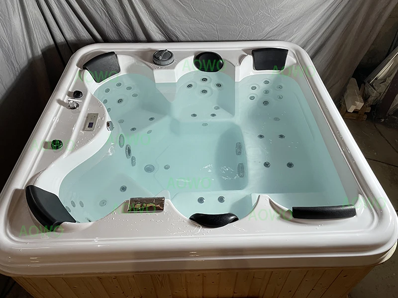 Swimming Bathtub Yacuzzi  Yakusi 6pers Hot Tube Outdoor Wood Pools Inflatable Tub with Step air Bubble Sexy Bathtubs Whirlpools