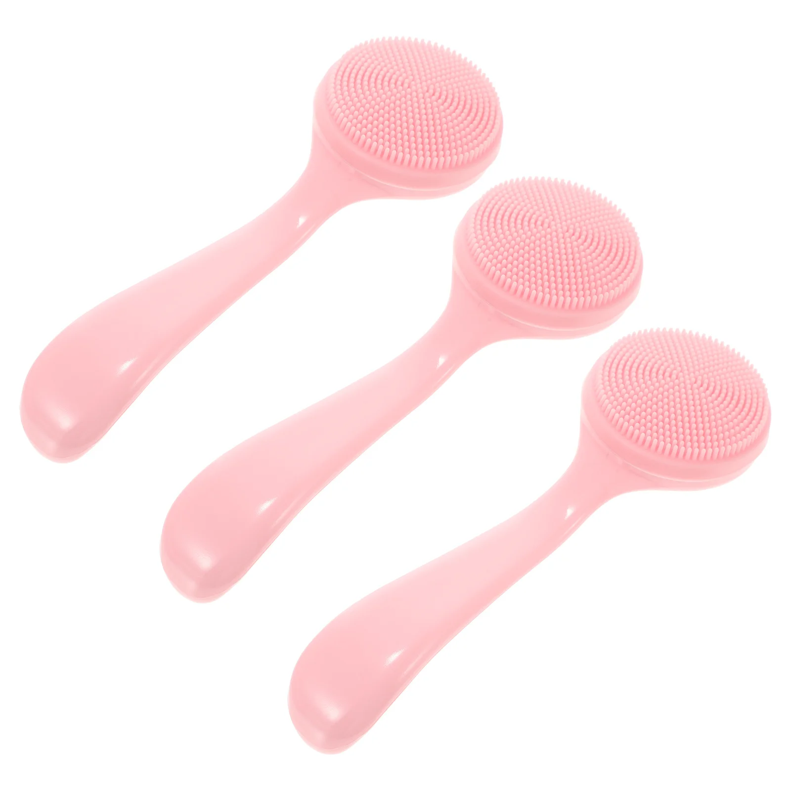 

3pcs Pink Color Durable Practical Vacuum Cleaner Soft Bristles Face Brush Mini Size Women Silicone Brush Facial Tool