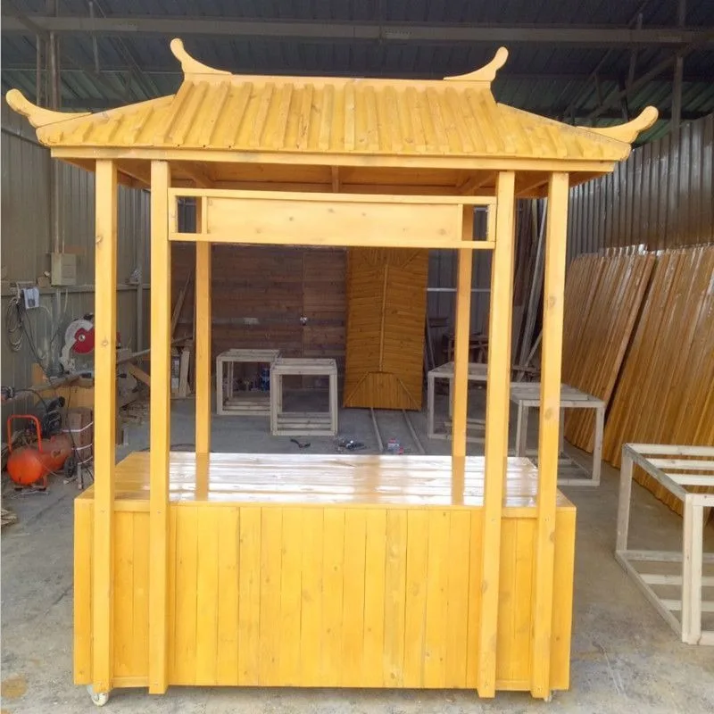 

Anti-corrosion wood scenic mobile food leisure market stall truck commercial antique float stall