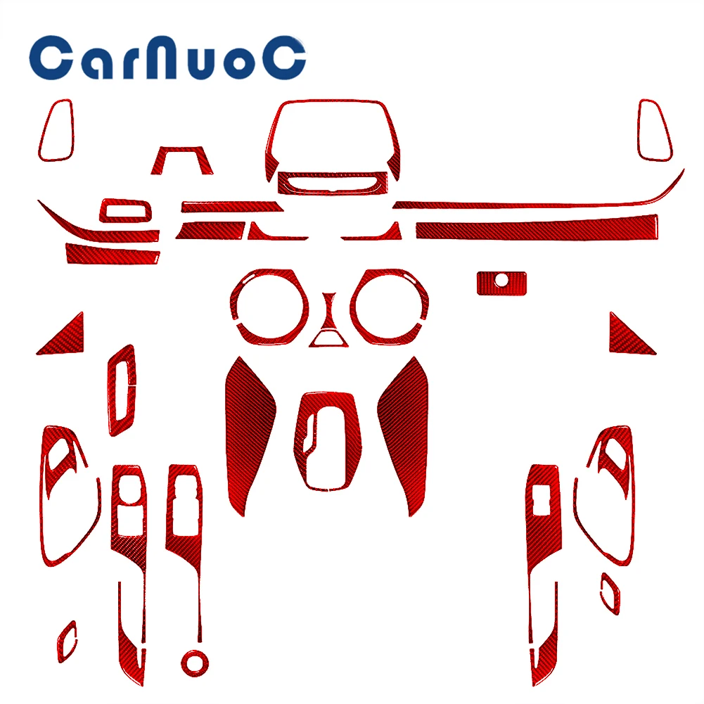 

Red Car Carbon Fiber Sticker For Chevrolet Camaro 2016 2017 2018 With 8-inch Display Screen Interior Trim Decorative Accessories