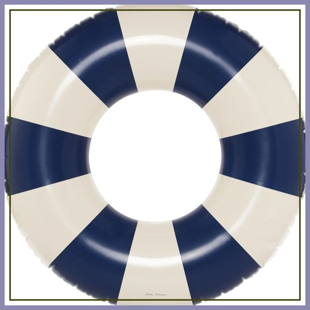 

Durable Swim Ring for Adults - Classic Striped Design, 47in Pool Float, Soft Seaming, Packable for Travel