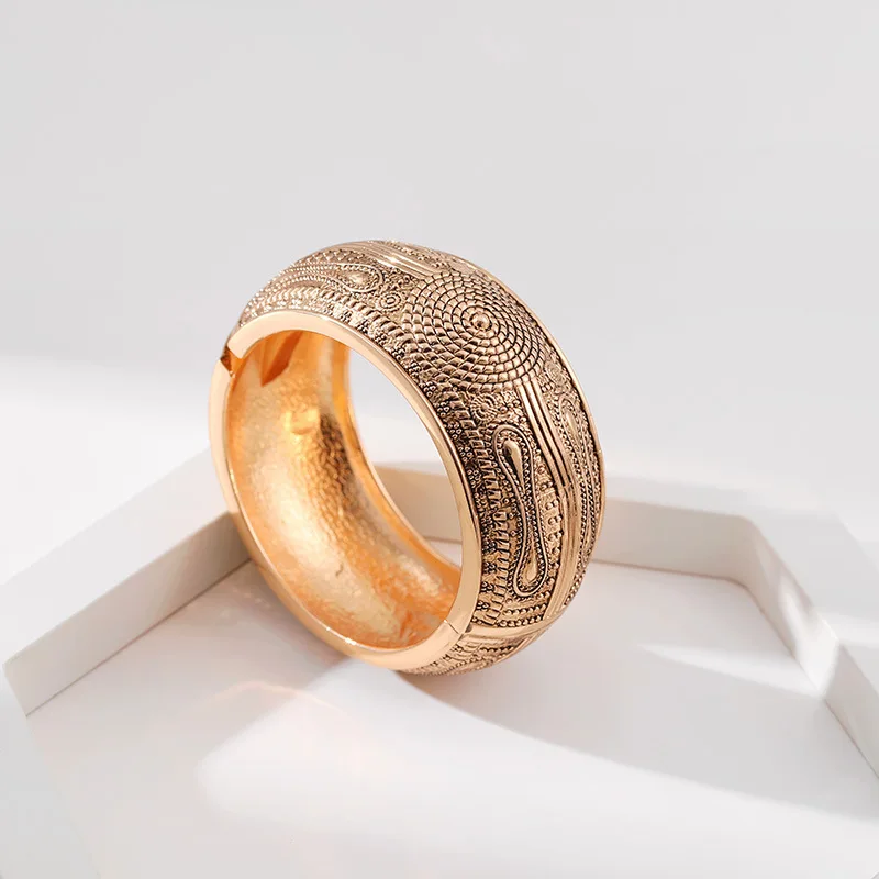 Gypsy Geometric Patterns Vintage Retro Metal Cuff Bracelet Bangle For Her Christmas Paar Gift image 2
