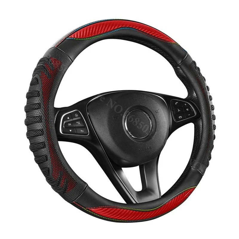 

New Car Steering Wheel Covers 37-38cm O / D Type 3D Honeycomb Universal Four Season Breathable Sweat Absorbing Auto Handle Cover