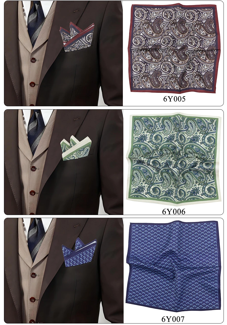Neue Design Paisley Gedruckt Retro Business Männer Einstecktuch Taschentuch Anzug Zubehör Hanky Brust Schal 11,81 zoll geschenk – Detail 7