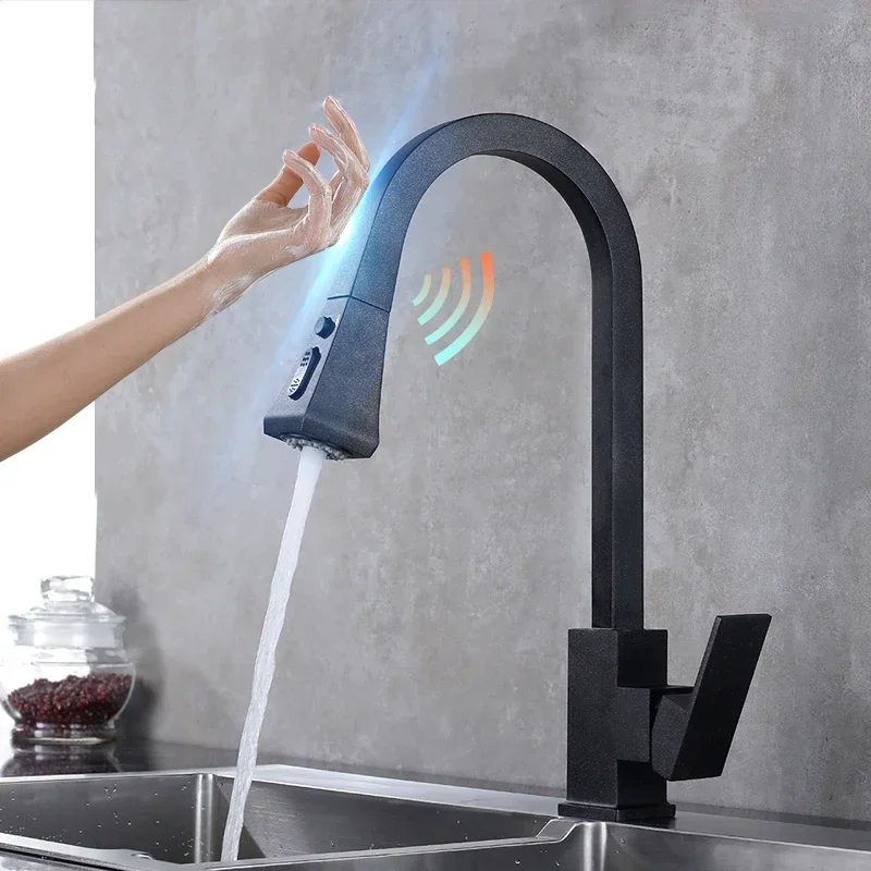 

Pull Out Sensor Kitchen Faucet Brushed Nickel Sensitive Touch sensor tap automatic sensor water Faucet