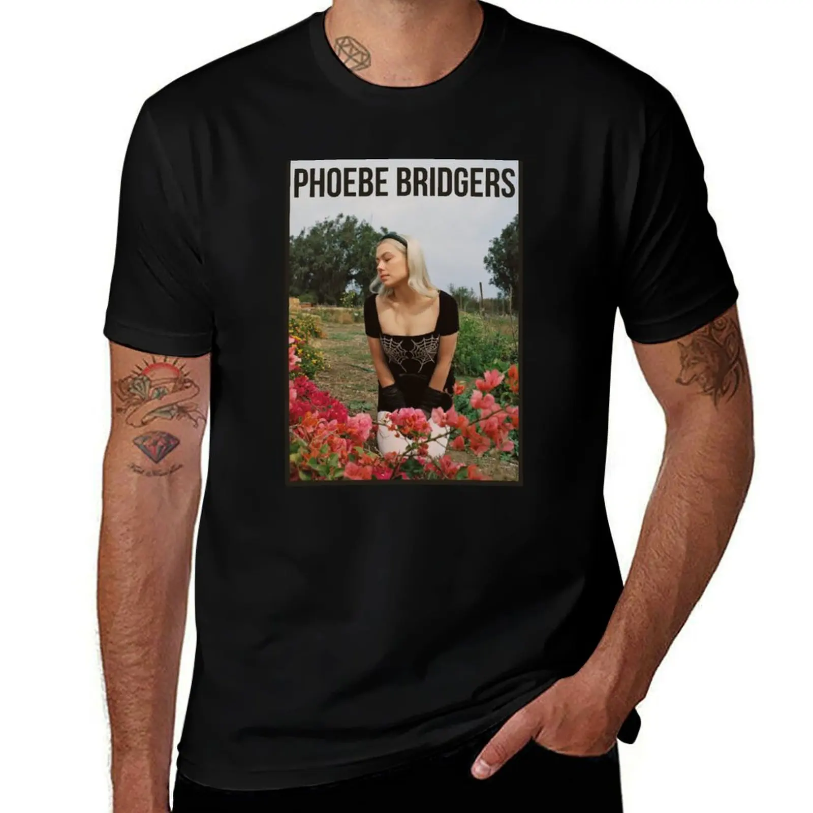 

phoebe bridgers poster design T-Shirt cute tops blue lock clothes croswit shirt man t shirts men