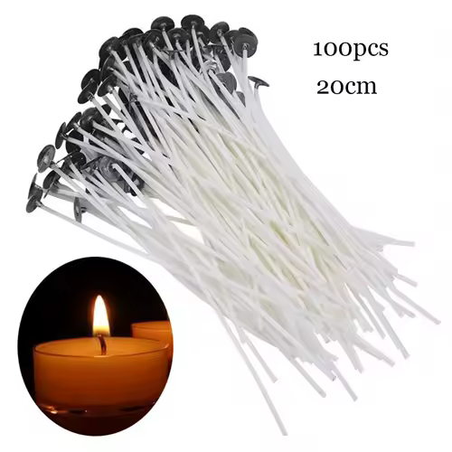 Smokeless Candle Wicks 2.6-20cm Pre-Waxed Cotton Core Wicks with Metal Sustainer Tabs DIY Handmade Candle Making Tools - Image 30