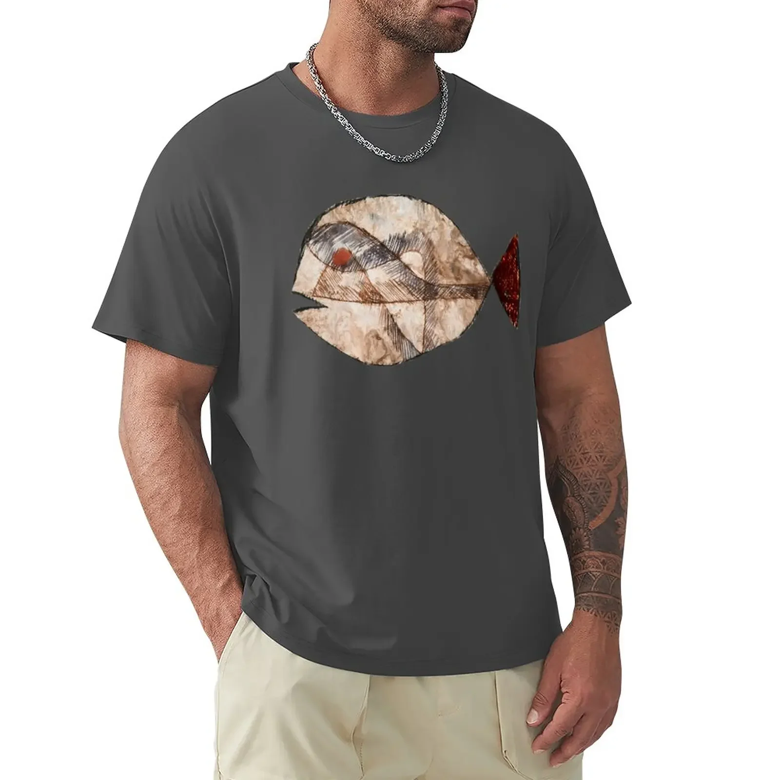 T-shirt de poisson d'art abstrait pour hommes, vêtements mignons, vêtements vintage pour un garçon, t-shirts drôles pour hommes, chemise de pension à séchage rapide