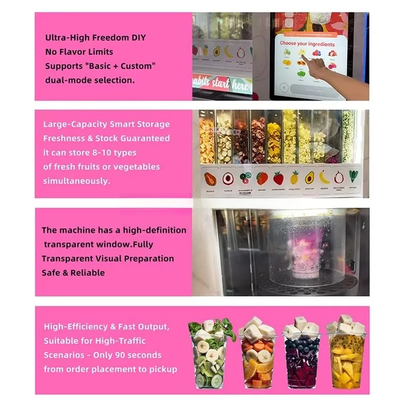Retail-Grade Professional Commercial New Design Fruit Smoothie Automatic Vending Machine