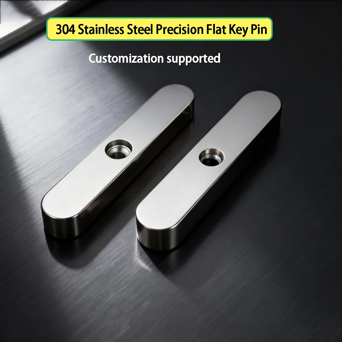 45# Carbon Steel & 304 Stainless Steel Precision Flat Key Pin - Double Round Head Type A Counterbored Hole Guidance Positioning