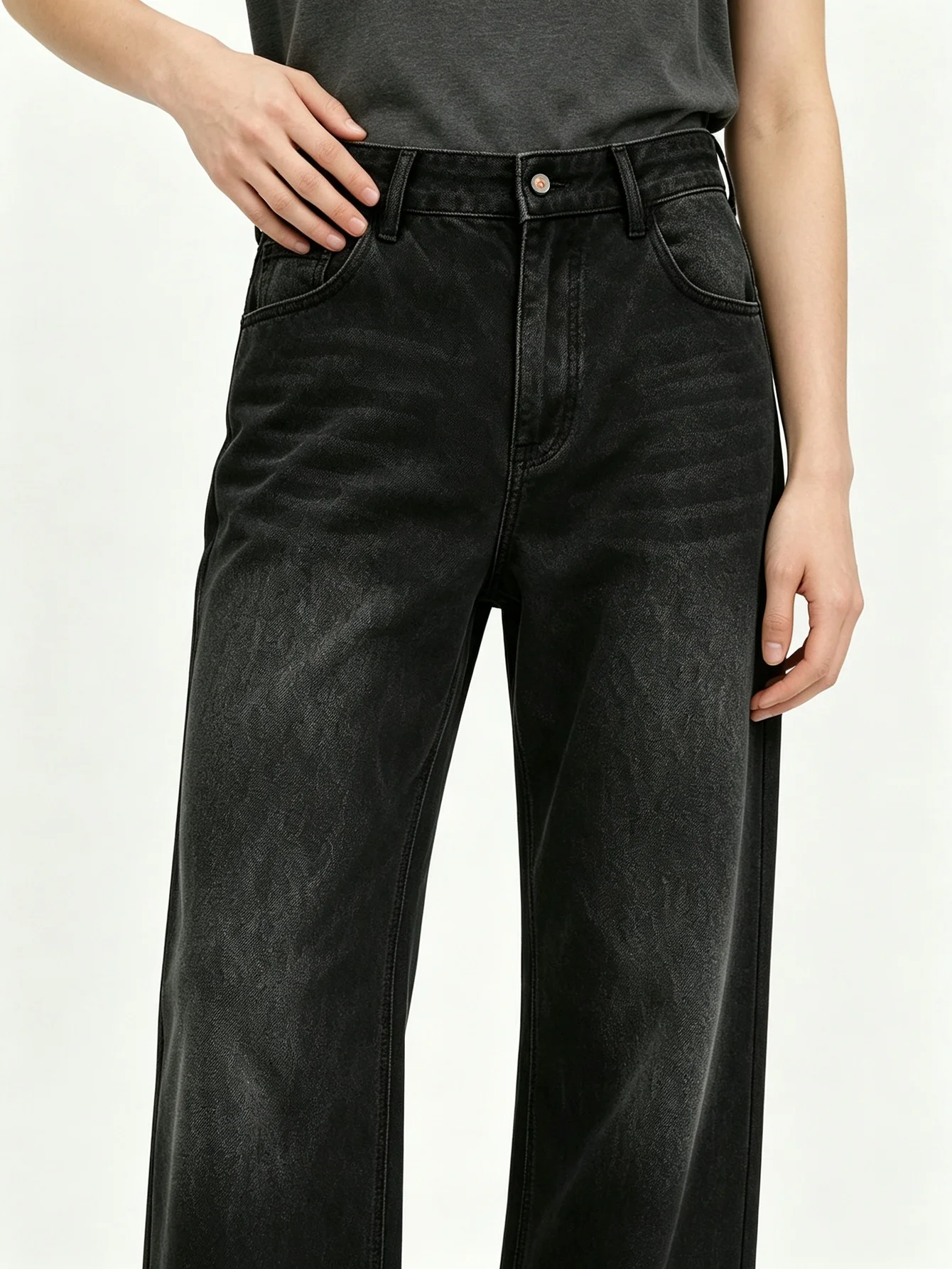 Acid Wash Retro Y2K Trendy American Street Multi-Pocket Wide Leg Denim Trousers Soft Elastic Cotton Fabric, Trendy Urban Outfit,