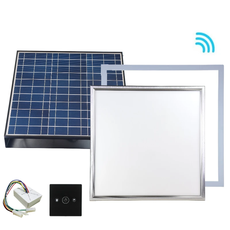 Solar Battery Powered Radar Sensor Remote Controllable Smart Light 600mm LED Panel Indoor Ceiling Light Non-Tubular LED Skylight