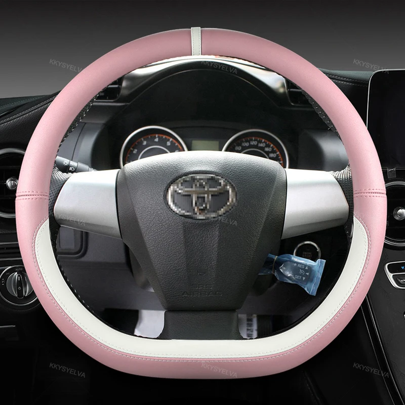 Car Steering Wheel Cover Microfiber Leather For Toyota Wish Auto Accessories interior Fast Shipping