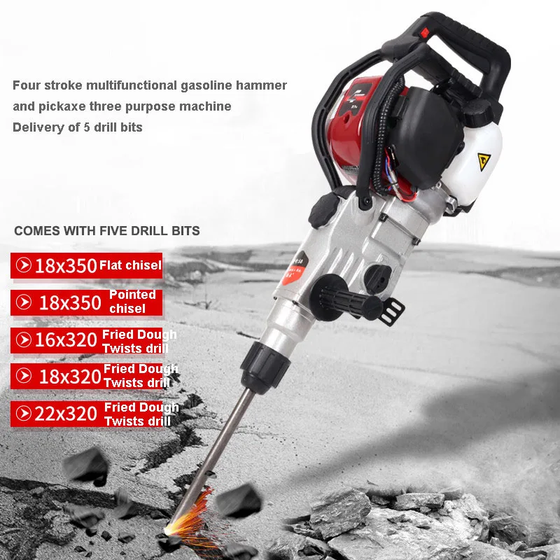 

Gasoline Impact Drill Gasoline Hammer Drill Multifunction Oil Hammer Rock Drilling Machine Breaking Stone Crushed Electric Pick