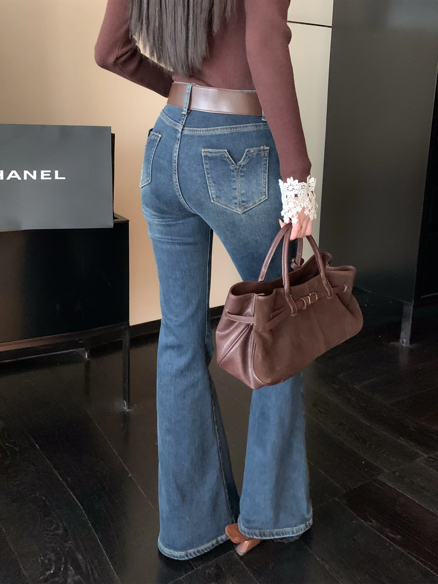 

Женские джинсы LADIES FIRST с флисовой подкладкой, зауженные, с микро-клешем, с высокой талией, прямые, для повседневной носки, зимняя мода