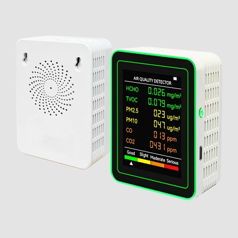 N11R- Air Quality Detector 6 In 1 Detector HCHO TVOC CO2 CO PM10 PM2.5 Meter Gases Detecting Intelligent