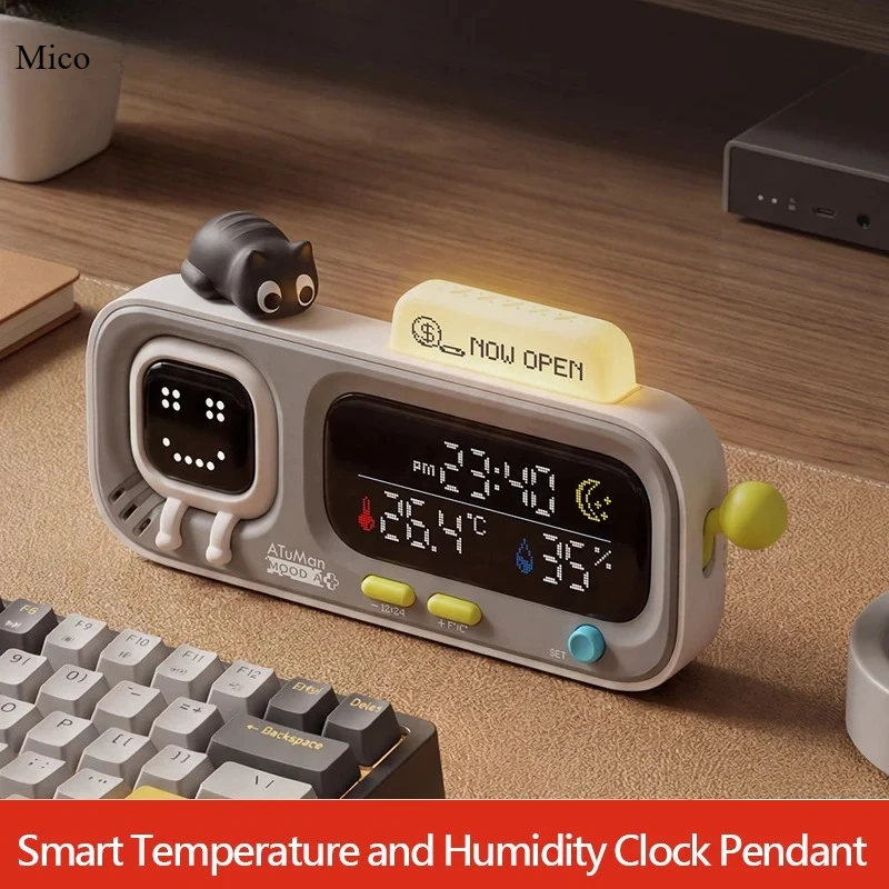 

Умные электрические настольные часы с дисплеем температуры и влажности, современный декор для дома и рабочего стола