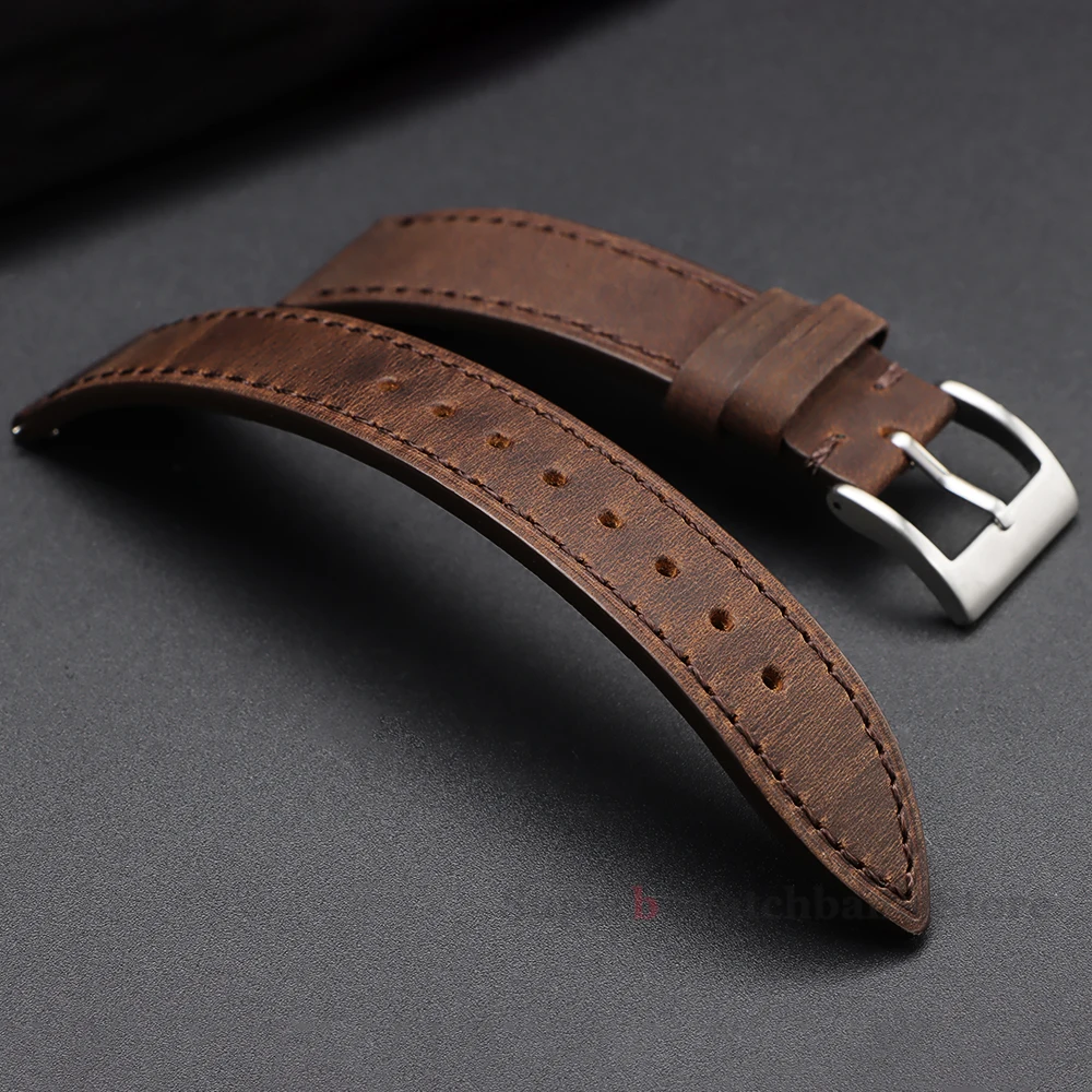 Quick Release Vintage Retro Genuine Leather Watch Band 18mm 19mm 20mm 21mm 22mm Soft Watch Bracelet Men Women Watch Strap