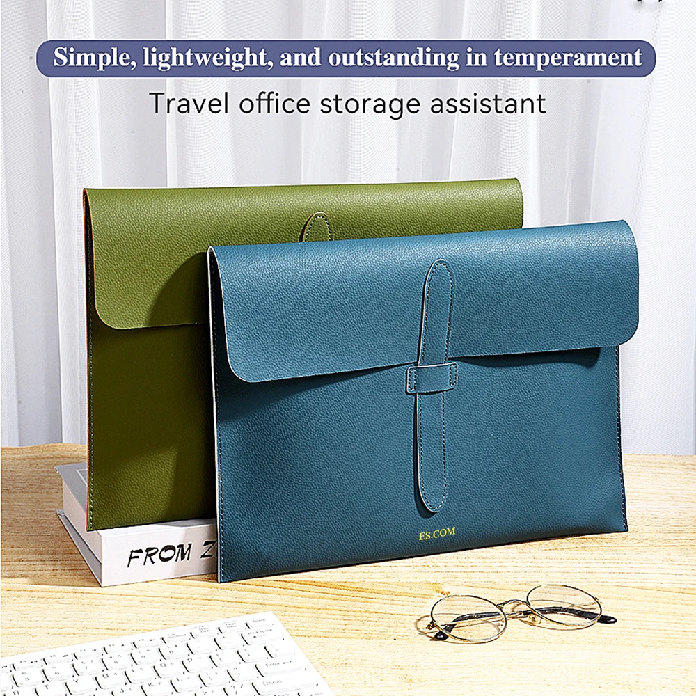 Business Büro Luxus Dokument Tasche PU Leder Benutzerdefinierte Name Große Kapazität A4 Papier Datei Tasche Mode Gravieren Logo Lagerung Taschen – Detail 6