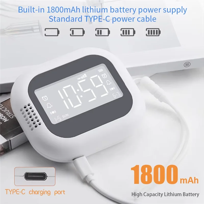 

-A95Z LED Display Alarm Clock Student Strong Alarm Clock Natural Sound Multifunctional Clock