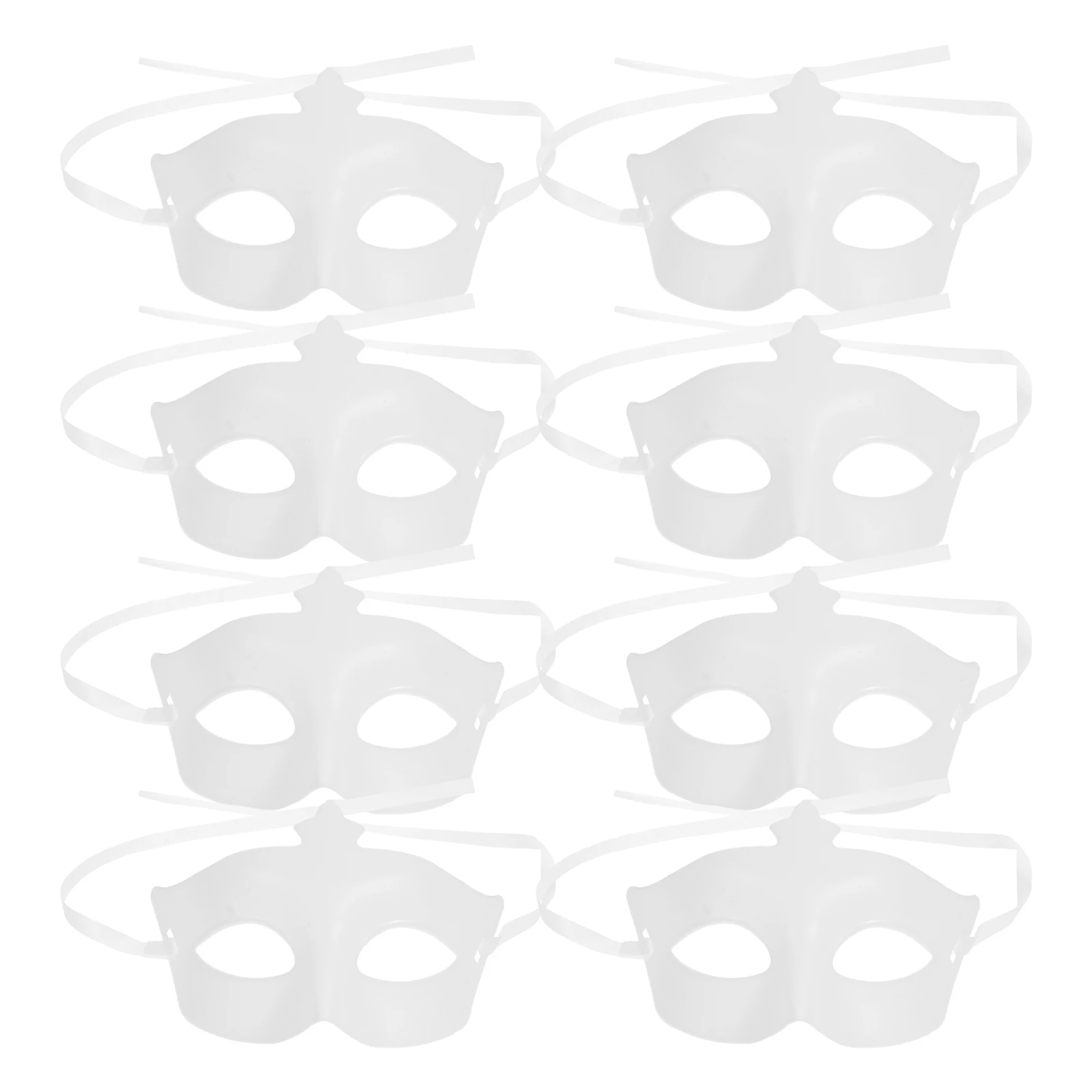 

10 pcs Half Face Mask DIY Unpainted Plastic Blank Masks for Masquerade Party Cosplay Lightweight Comfortable White
