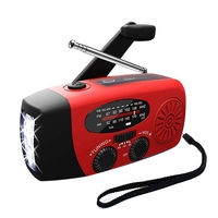 3 LED Lights Flashlight Hand Crank Radio 1000Mah Power Bank USB Charger Portable Solar Radio AM/FM Weather Radio