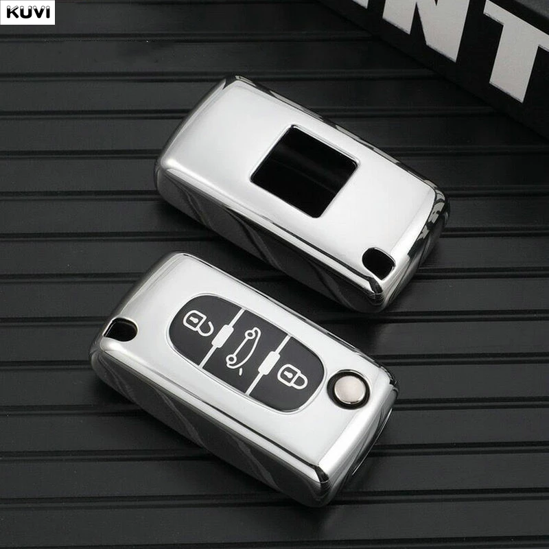 Funda para Llaves de 2 o 3 Botones para Peugeot Partner Tepee 207 307 308 407 y Citroën C-Crosser C3 C4 Picasso Berlingo