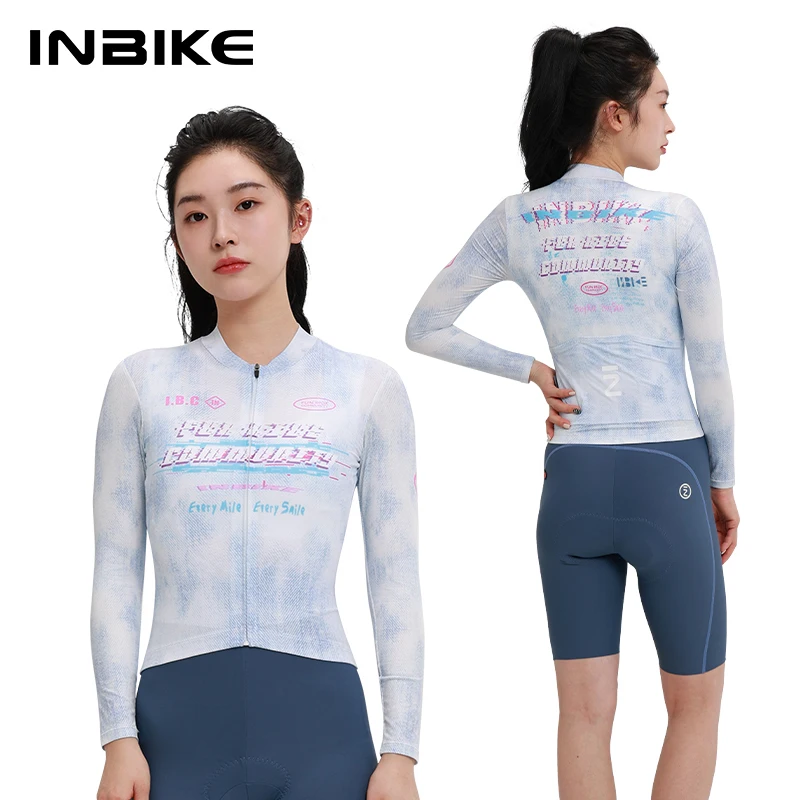 AliExpress INBIKE New Women's Spring Summer Thin Long Sleeve Breathable Cycling Jersey Road Bike Professional Top with Three Back Pockets